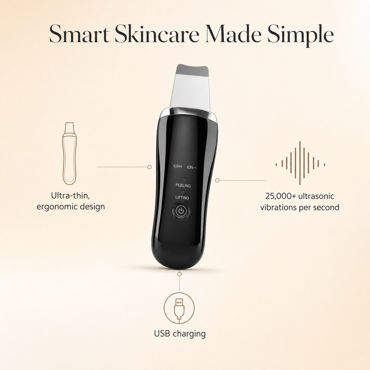 DeepClean™ Ultrasonic Skin Spatula